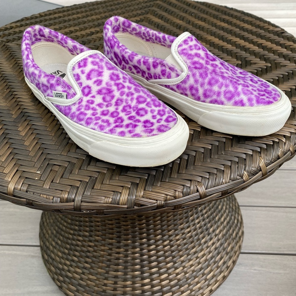 Vans Opening  ceremony Woman’s Purple Leopard Print Slip-On Sneakers  7 Festival